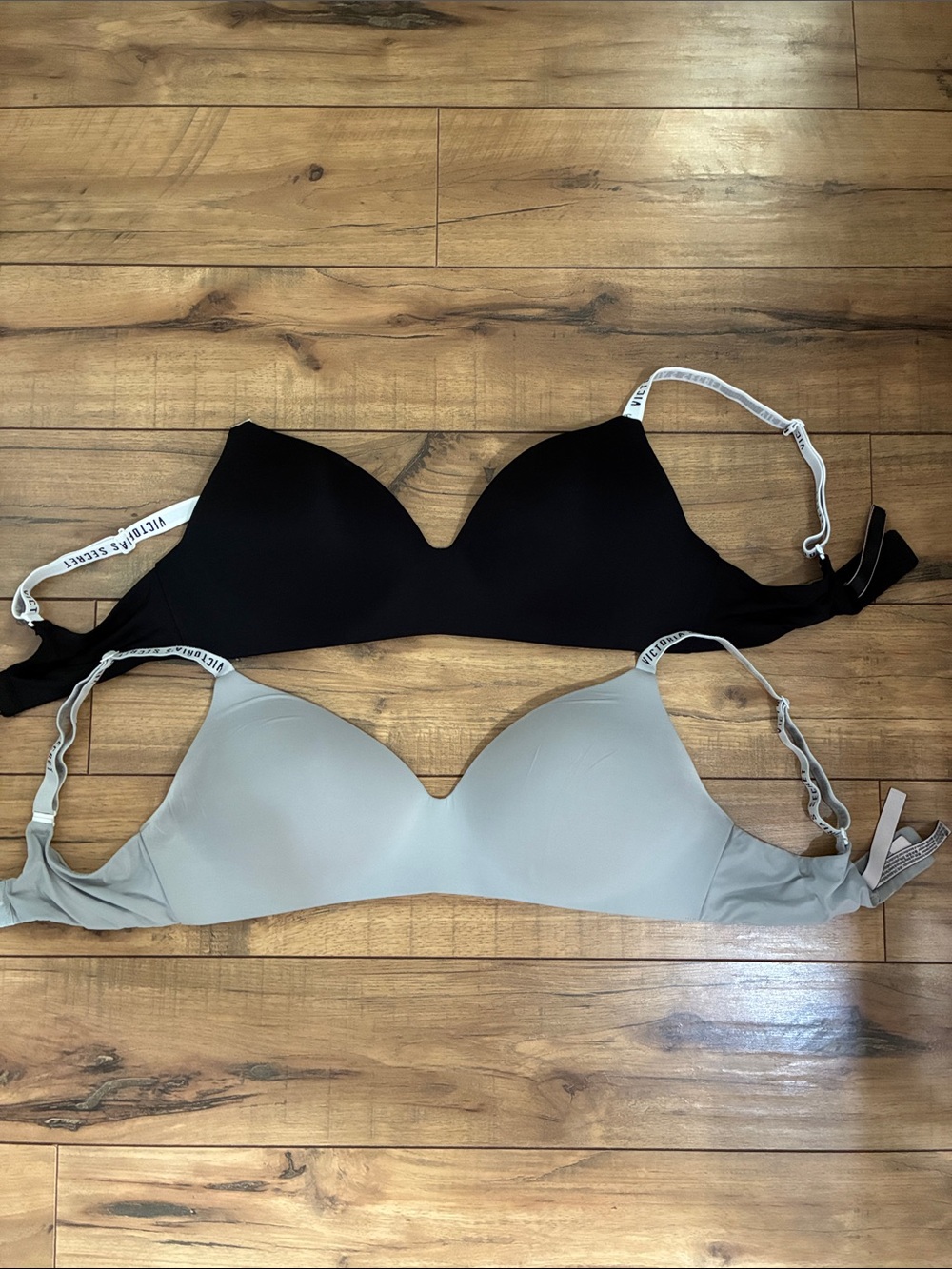 Victoria's Secret Black & Gray Wireless Bralette Set - 2 total 36DD